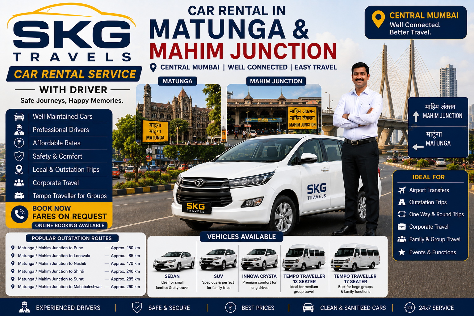 Taxi Service in Matunga Road / Mahim Junction